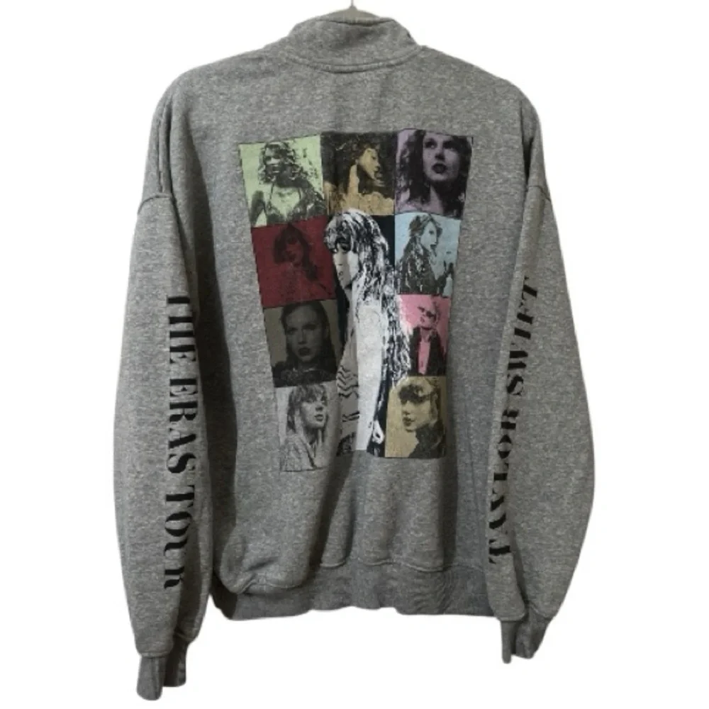 Taylor Swift The Eras Tour Concert Gray Quarter Zip Cotton Sweatshirt - Picture 5 of 10